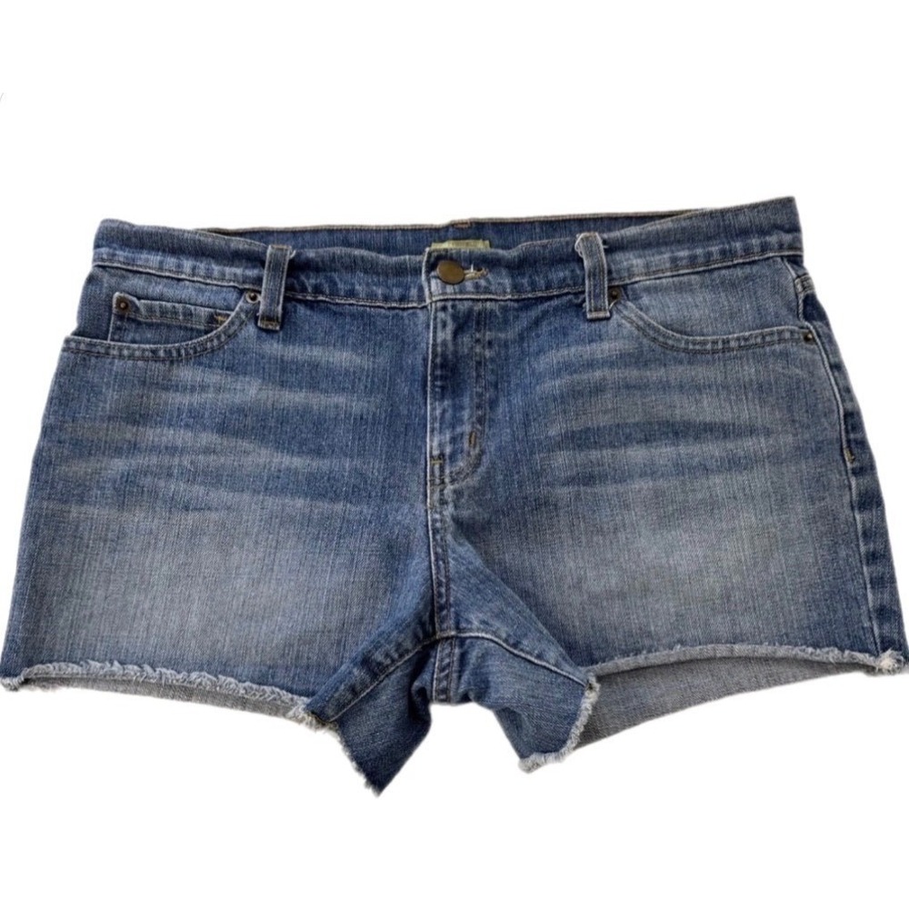 Y2K Gianni Bini Women Blue Denim Cutoff Shorts Size 31 (35) Raw Hem